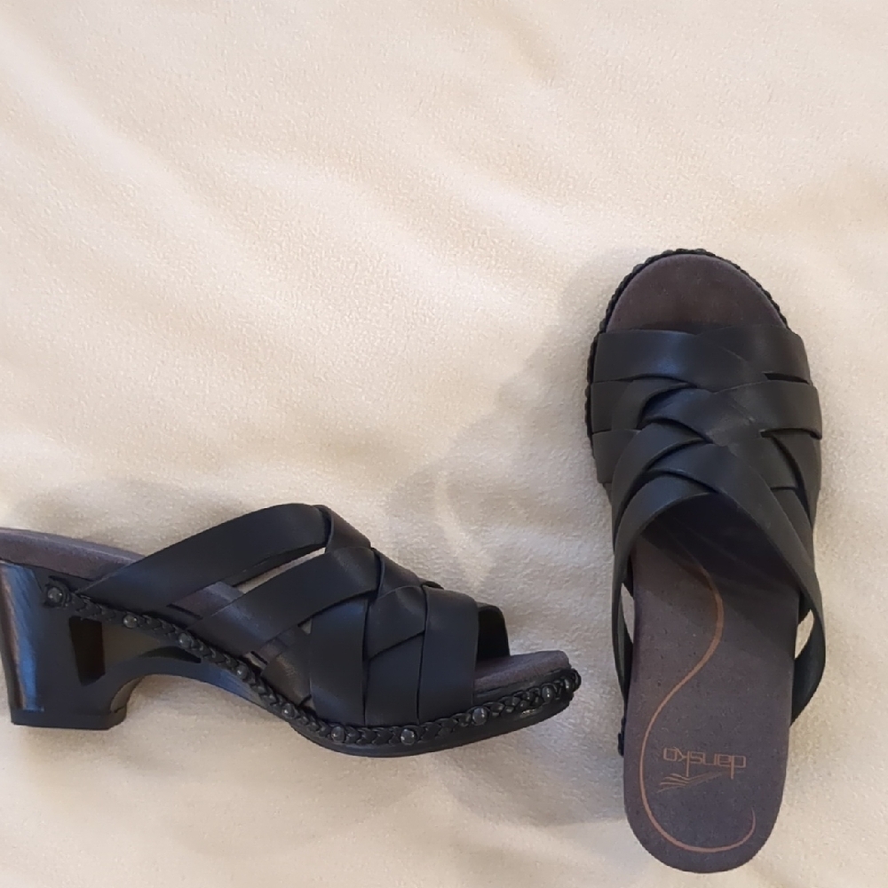 Dansko Black Woven Mules